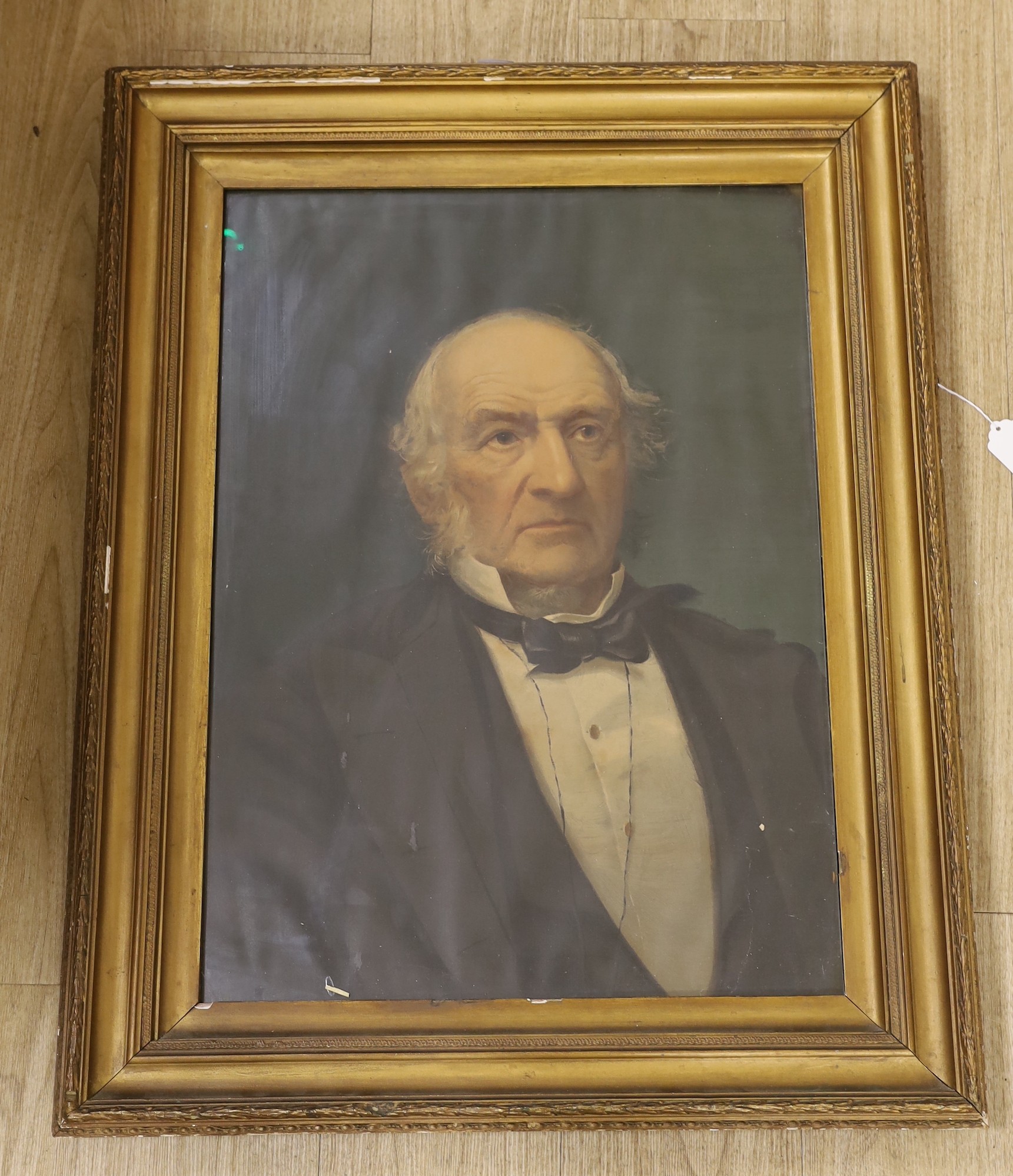 Victorian School, chromolithograph, Portrait of Gladstone, 67 x 49cm